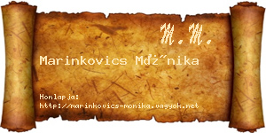 Marinkovics Mónika névjegykártya